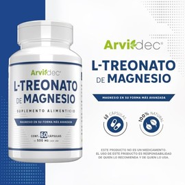 L-Treonato de Magnesio - 60 Cápsulas de 500 mg - Suplemento Premium para la Salud Cognitiva y Muscular