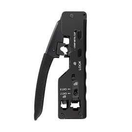 Enhanced Network Crimper Cabling Tool - RJ45 RJ11 Cutter Stripper for EZ Cat7 Cat6 Cat5 Crimping | Precision Wire Cutter & Stripper | Heavy Duty Multi-Function Hand Tool for Network Maintenance