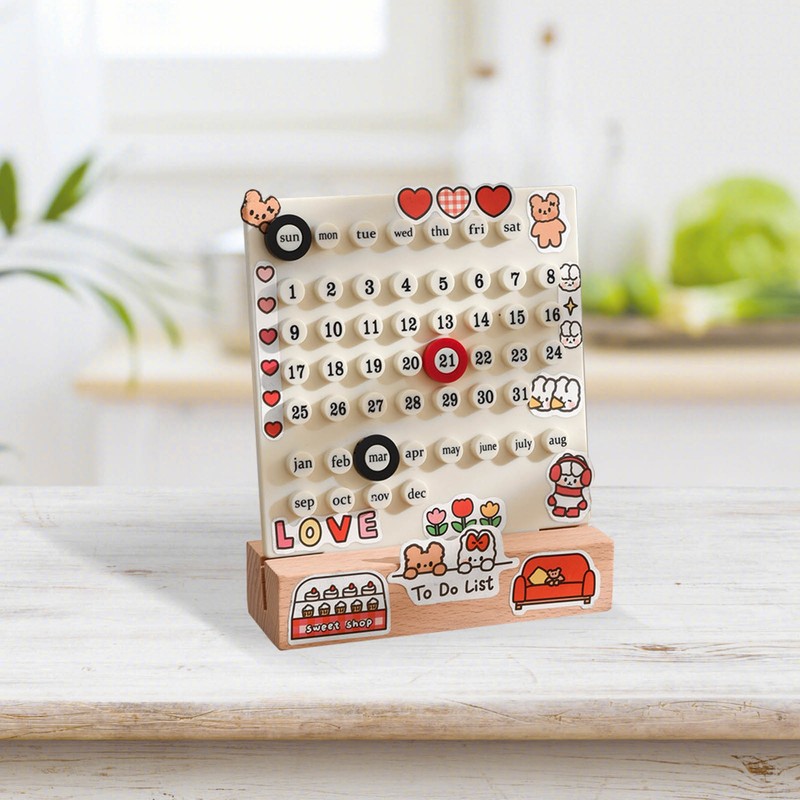 Desk Date Planner Integrated Molding Ring Table Calendar Ornaments for