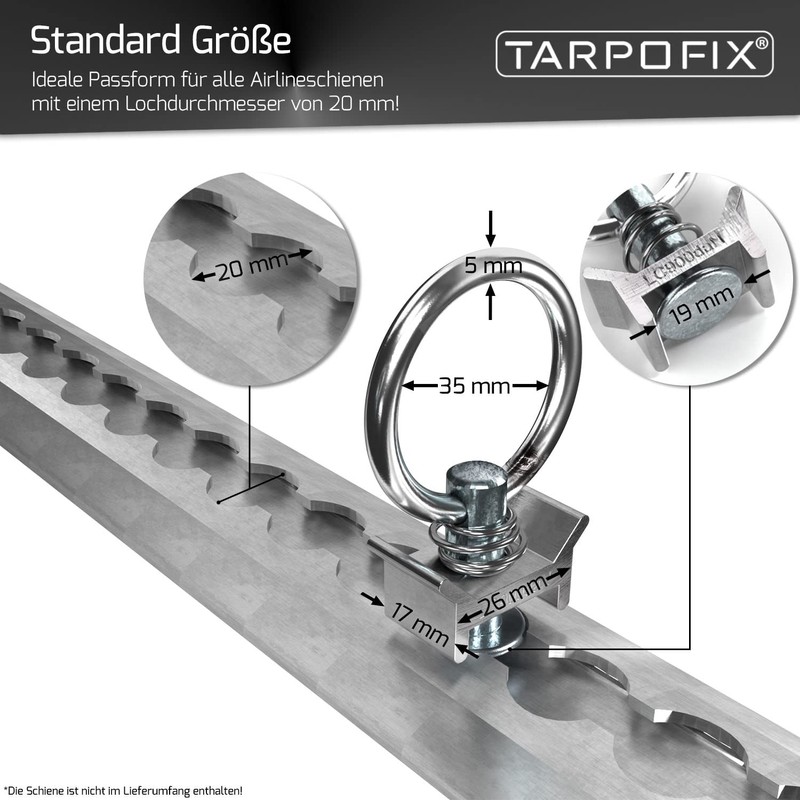 Tarpofix® Airline Fitting Ring (Pack of 6) | Airline Rail
