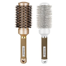 Kertiberif Round Brush for Blow Out, Round Hair Brush Set for Blow Drying, Nano Thermal Ceramic Ionic Tech, with Boar Bristles, for Styling, Curling, Add Volume (2Pack - 2.9/2.5 Inch, Barrel 1.7 Inch)