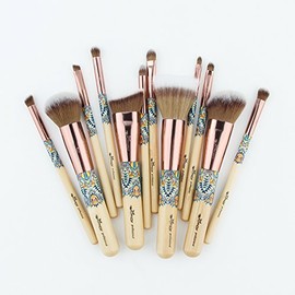 Anmor Makeup Brushes 12 Pieces Set Bamboo Makeup Brushes Soft Synthetic Foundation Powder Contour Eyeshadow Eyebrow Cosmetic Tools Beginners Makeup Brushes Set Soft Luxury Makeup Brushes