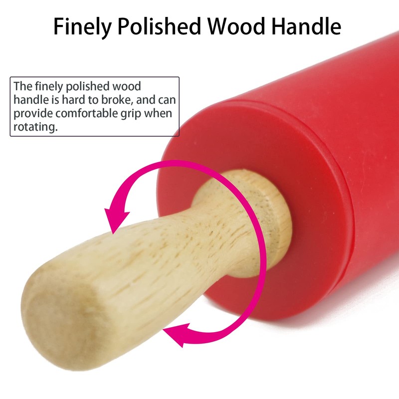 Remeel Silicone Rolling Pin for Baking Non-stick Rolling Pin Dough
