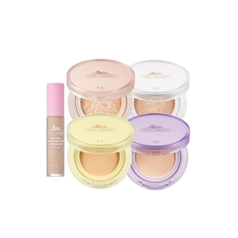 VT Cushion/Pact + Light Fit Concealer Set 2items, Cushion#$%Concealer:Cica Skin