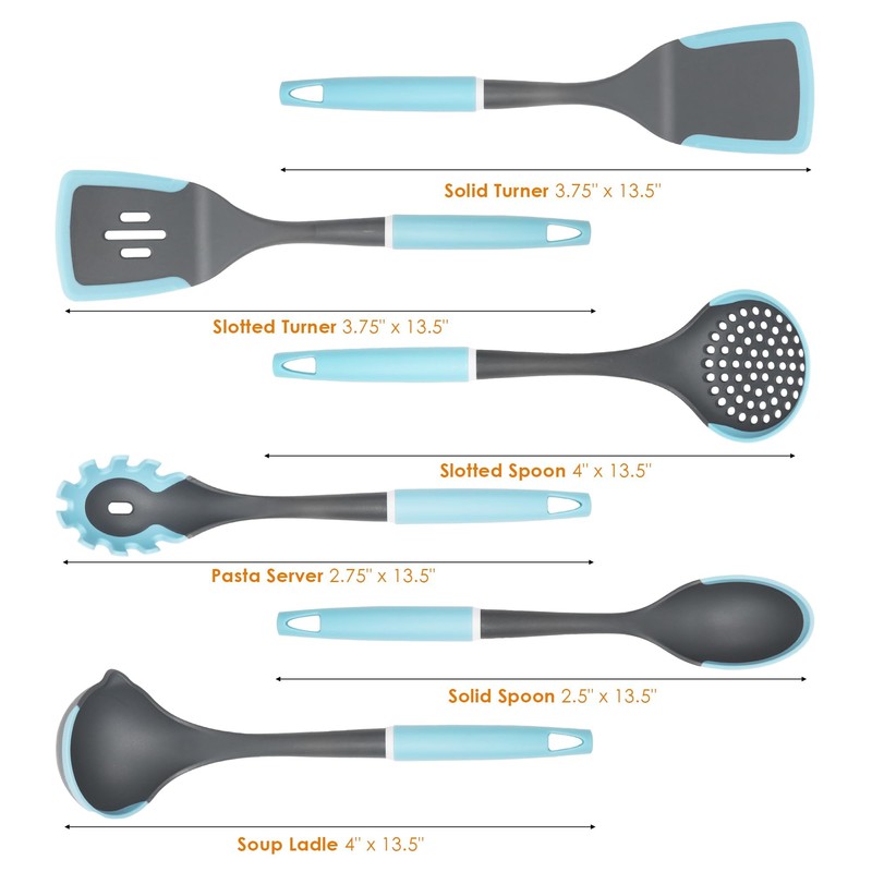 Kitchen Cooking Utensils Set, Non-Stick Spatula Set with Rotating Stand,