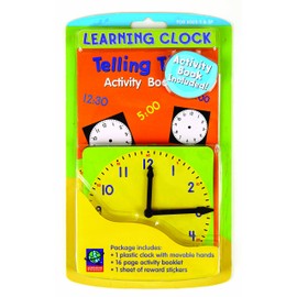 Eureka Classroom Clock for Learning to Tell Time with Activity Book with Stickers, 4.5'', 3 pcs