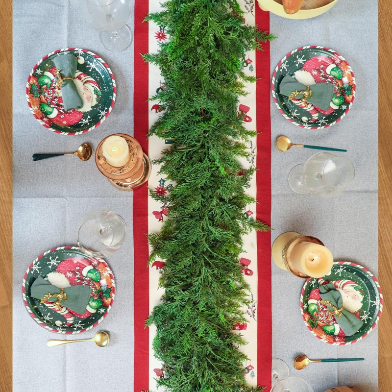 Christmas Cedar Garland with Soft Thickness Pine,Thick and Lush,Artificial Green