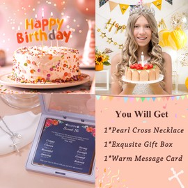 Sereney Sweet 16 Gifts for Girls, Silver Cross Necklace as 16th Birthday Gifts for Girls, Sweet Sixteen Gift for 16 Year Old Girl as 16 Yr Old Girl Birthday Gift for Daughter Niece Granddaughter