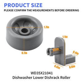 8 Pack WD35X21041 Dishwasher Wheels Lower Dishrack Roller Axle Kit Compatible with GE Dishwashers Replaces WD12X10136 WD12X10277 WD12X10261 WD12X10107
