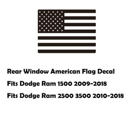 Zxiaochun Rear Middle Window American Flag Decal for Dodge Ram 2009-2018 Back Center Sliding Window Glass USA Flag Vinyl Sticker (Matte Black)