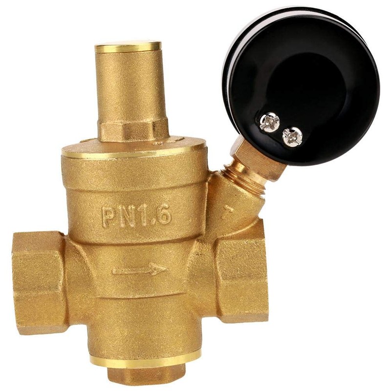 VIFER Pressure Regulator, DN15 Brass Pressure Reducer Adjustable Water Pressure