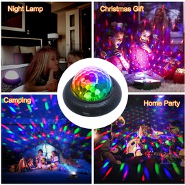 kismee Mini Disco Party Light Night Light 2 in 1 Flashes with Music Sound Activated Multicolor Disco Ball Rechargeable Battery Operated Mini Disco Ball Suitable for Indoors/Outdoors…