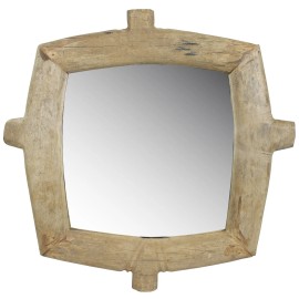 Homeroots Natural Wooden Square Wall Mirror