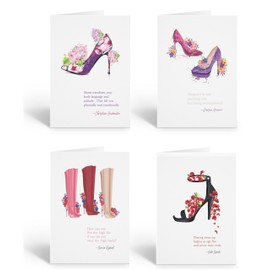 Stonehouse Collection | Fashionable Shoe Note Card Set | Inspiring Quote Note Cards for Positive Correspondence | Fashion Designer (Assorted)