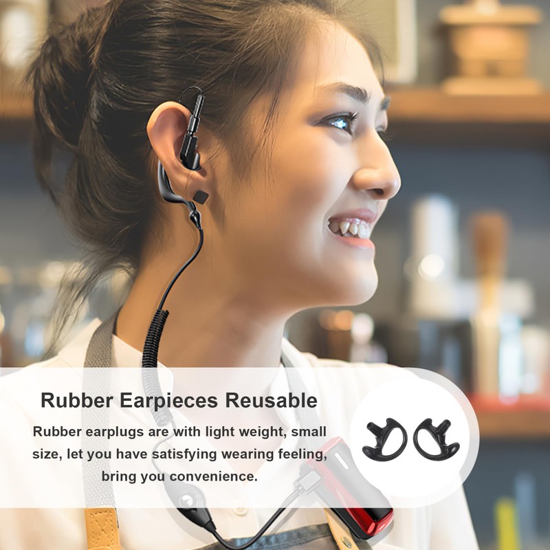 KOMBIUDA 1 Pair Interphone Reusable Rubber Earpieces for Coil Tube