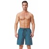 Ougelebo Swimming Trunks with Zip Pocket Men's Quick-Drying, peacock blue,