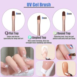 KINGMAS 10Pcs Nail Art Brushes, Nail Gel Polish Painting Brush Drawing Pen, Nail Liner Brush and Nail Dotting Pen for Gel Polish DIY Manicure Salon at Home