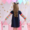 VIKITA Little Girls Dresses Winter Girl Clothes Long Sleeve Navy