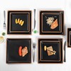 Gofunfun Melamine Dinnerware Sets Service for 4, Square Dinner Plates