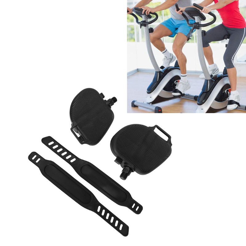 1Pair Exercise Bike Pedals Anti Slip Strip Pattern Portable Exercise