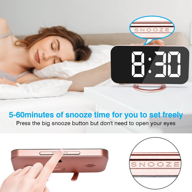 Digital Clock Large Display, Alarm Clock with Dimmable Led Display,