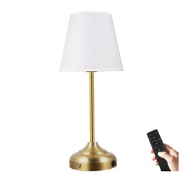 Coolilumi Rechargeable Battery Powered Table Lamp, Wireless LED Table Lamps for Bedroom, Cordless Vintage Bedside Lamps, Home Decor Night Lamp for Living Room, Dinning Room (Bronze)