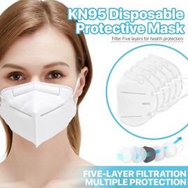 SunJoy 10-1000 Pcs KN95 Protective 5 Layers Face Mask BFE 95% PM2.5 Disposable Masks - Pack of 50