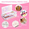 MAIGOZON 1PCS Clear Pencil Case, Plastic Pencil Box, Large Crayon
