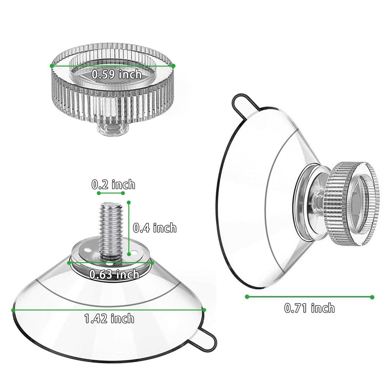 SYGGDERS 8-pcs Windshields EZpass Bracket Suction Cups,with Screw and Nut