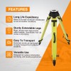 Fiberglass Surveying Tripod, Heavy Duty Green Fiberglass and Wood Tripod