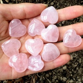 EPIC GEMS- Natural Rose Quartz Heart - Pink Crystal Carved Love Gemstone