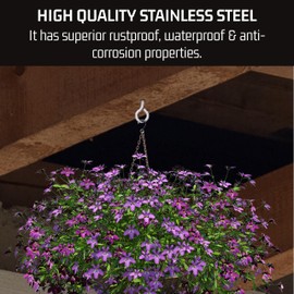 Bolt Dropper - Stainless Steel Eye Hooks Screw - Set of 10 1/4"x2.5" Heavy Duty Eye Screws - Small Pilot Hole Metal - Rust-Resistant - Ideal for Camping, DIY, and Industrial Use (Silver)