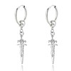Aloluo Sword Dangle Drop Small Hoop Earrings for Women Men