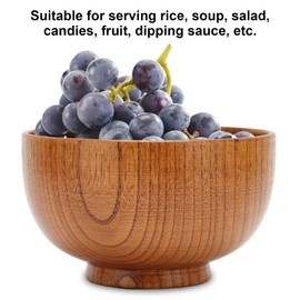 Topyond Wooden Bowl, Japanese Wooden Noodle Bowl, Wooden Soup Bowls, Ramen Bowl, Wooden Bowls Serving Bowl for Rice, Fruit, Salad, Candy and Condiment