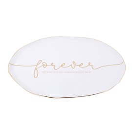 Creative Brands Faithworks-Wedding Collection Inspirational Ceramic Serving Platter, 14 x 10-Inch, Forever