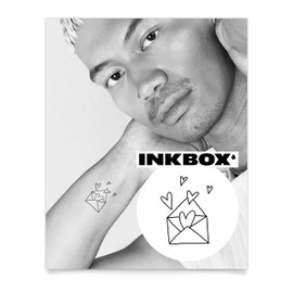 Inkbox Temporary Tattoos, Semi-Permanent Tattoo, One Premium Easy Long Lasting, Water-Resistant Temp Tattoo with For Now Ink - Lasts 1-2 Weeks, You've Got Mail, 2 x 2 in