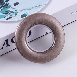 Facaimao 16 Pack Curtain Grommets, Curtain Grommet Kit Inner Diameter (1-9/16") Nanoscale Low Noise Roman Ring Use for Window Curtain, Shower Curtain, Locker Room Door Curtains - Matte Coffee