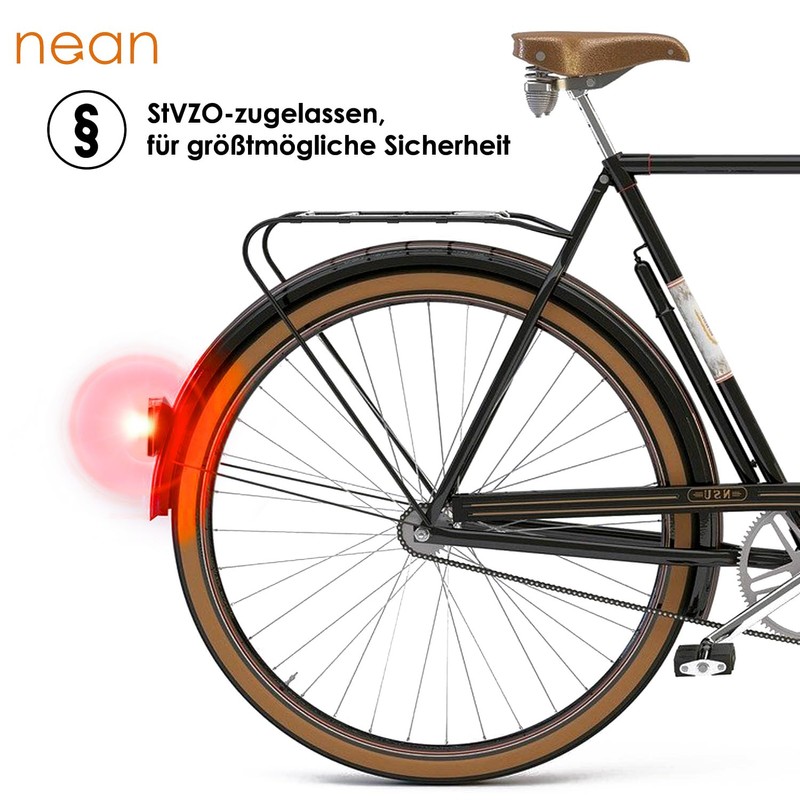 nean Bicycle E-Bike Rear Light with Reflector and StVZO Approval,