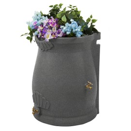 Good Ideas RWURN50-LIG Rain Wizard Rain Barrel Urn, 50 gallon, Light Granite