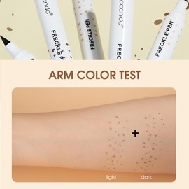 2PCS Freckle Pen Set, Light Brown Dark Brown Freckle Pen Fake Freckles, Natural Long-Lasting Waterproof Makeup Pen for a Natural Sun-Kissed Makeup