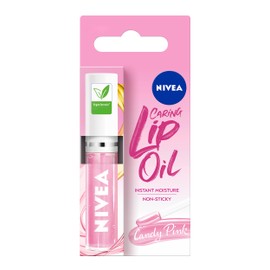 NIVEA NIVEA Candy Pink Lip Oil (5.5ml), Moisturising Lip Oil With 100% Natural Oils Including Jojoba Oil, Long Lasting and Non-Sticky Lip Gloss