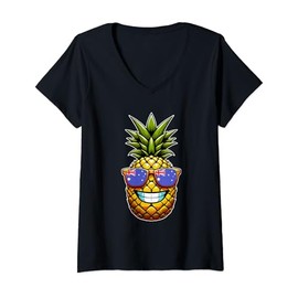 Womens Travel Must Have Australia Gadget Holiday Funny Pineapple V-Neck T-Shirt