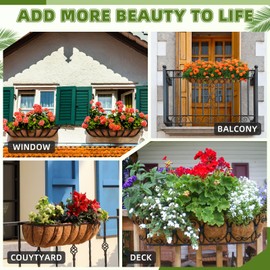 36 inch 3 Pack Trough Coco Liners, Natural Coconut Coir Fiber for Wall Basket Planters, Window Box Liners, Garden Planter Baskets, Fence Flower Baskets (3 Pack, 36 inch)