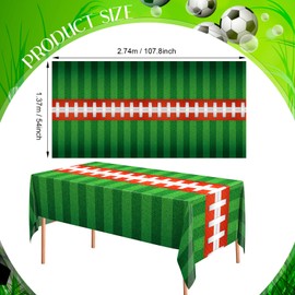 Oudain 6 Pcs Football Party Tablecloth 108 x 54 Inches Rectangle Rugby Table Cloth Disposable Plastic Sport Themed Table Covers for Football Rugby Day Birthday Party Supplies Favors (Green)