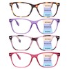 COJWIS 4 Pack Multifocus Progressive Reading Glasses for Women -