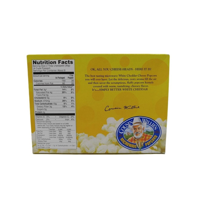 Cousin Willie's Simply Better White Cheddar Microwave Popcorn (3 Boxes)