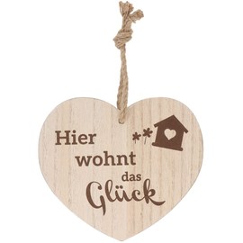 Spruchreif Decorative Heart with Engraving, Wooden Heart with Engraving, Shabby Chic Decoration, Wall Decoration, Heart, Door Decoration, Front Door, Housewarming Gift, Housewarming Gift, Here Lives