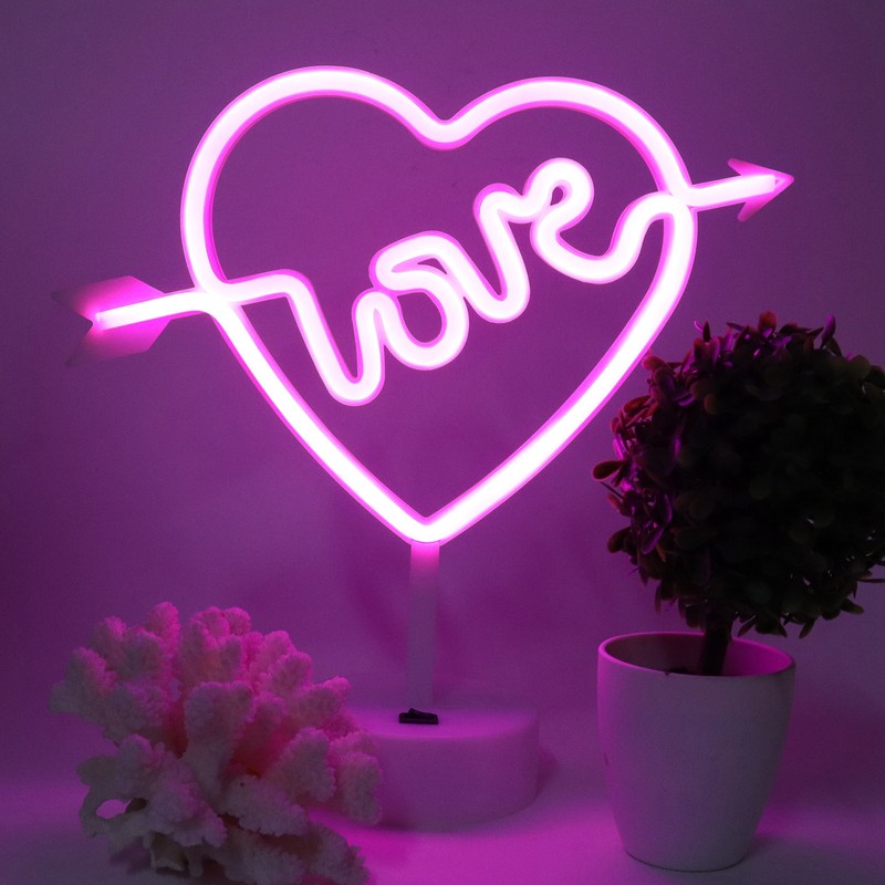Heart Shape Neon Light Night Light for Wedding Party Kids