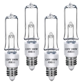 Lachesan JDE11 120V 100W T4 Mini Candelabra Base 4510lm 2800K Clear Dimmable JD E11 Halogen Light Bulbs