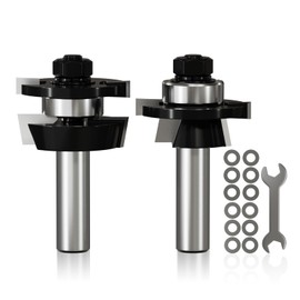 CSOOM Shaker Rail and Stile Router Bits Set 1/2 Inch Shank, 3/8-Inch Cutting Depth for Making Cabinet Door Tracks,Guides,etc.